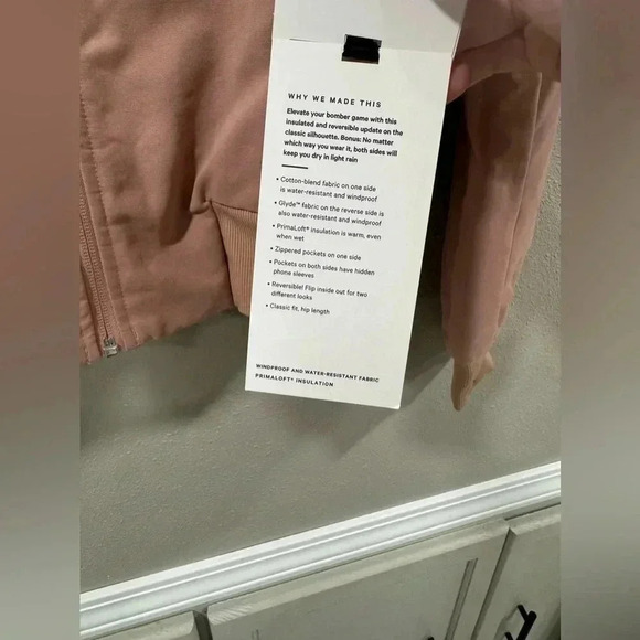 NWT Lululemon Non Stop Bomber Jacket Cotton Pink PRIMALOFT Size 2 - Picture 5 of 8